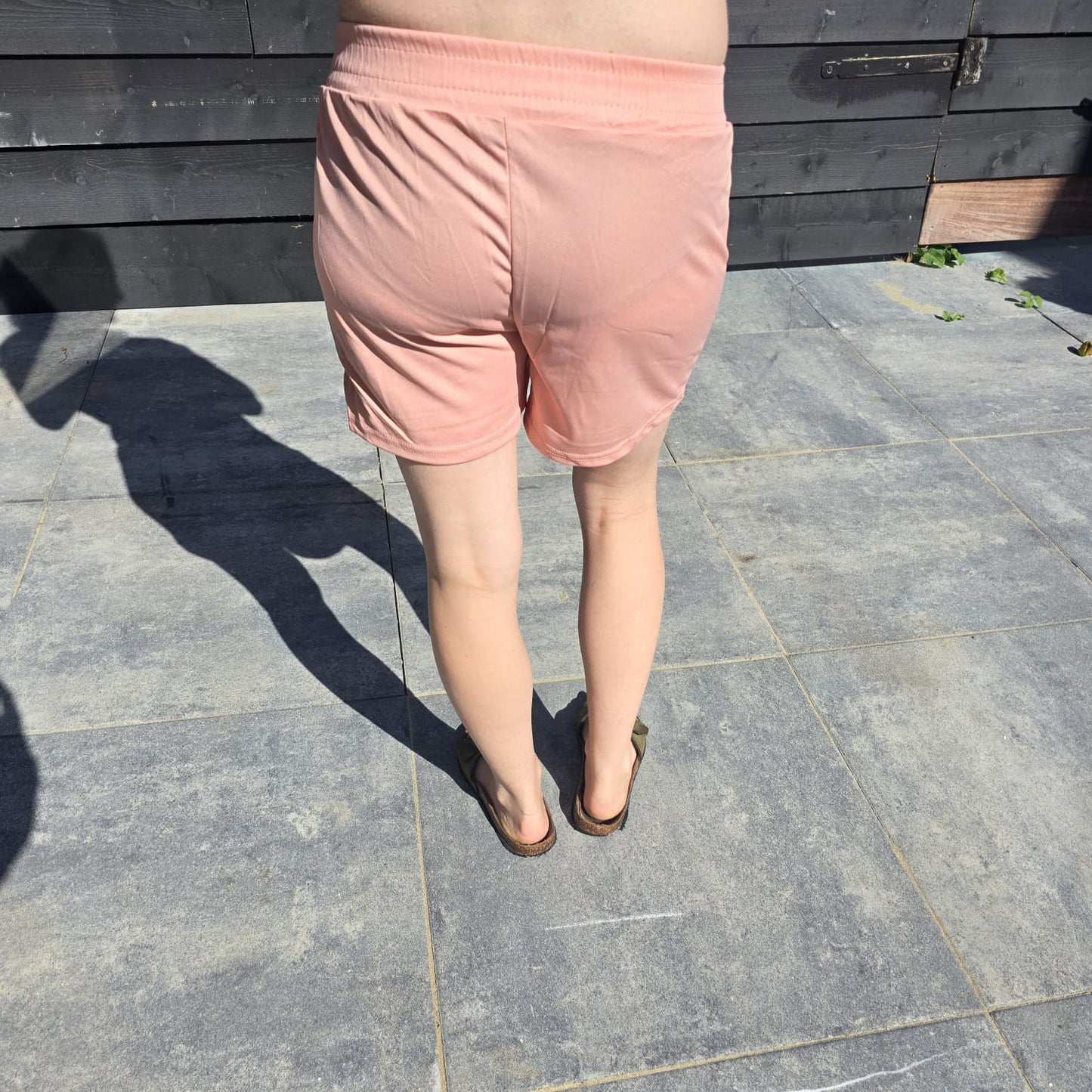 Roze short met elastische taille & zakken