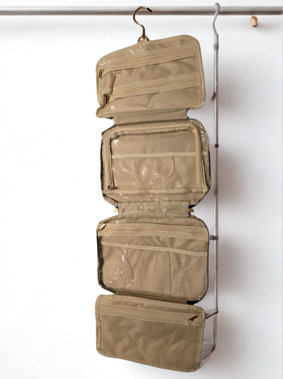 Toilettas Uitklapbaar Met Print 20x25cm - Zwart