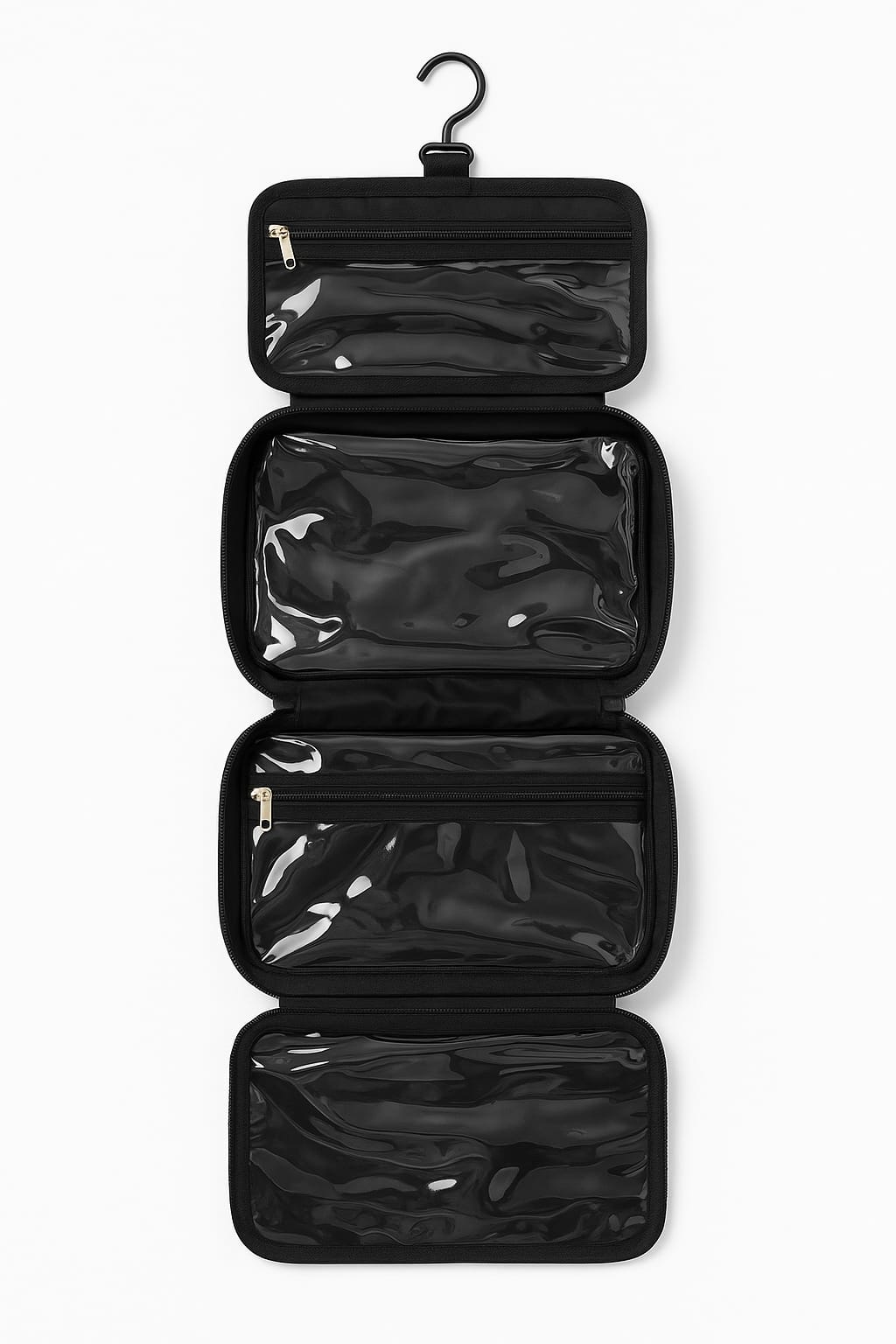 Toilettas De Luxe Uitklapbaar Groot 30x25cm - Zwart Nu Met 40% Korting!