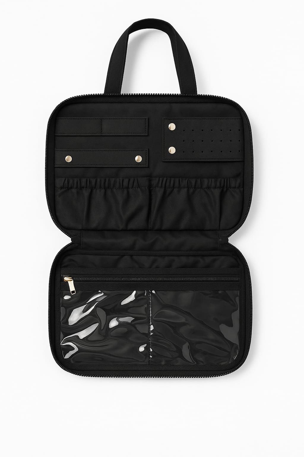 Toilettas De Luxe Uitklapbaar Groot 30x25cm - Zwart Nu Met 40% Korting!