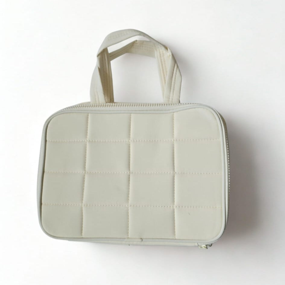 Toilettas De Luxe Uitklapbaar Klein & Compact 22,5x20cm - Wit