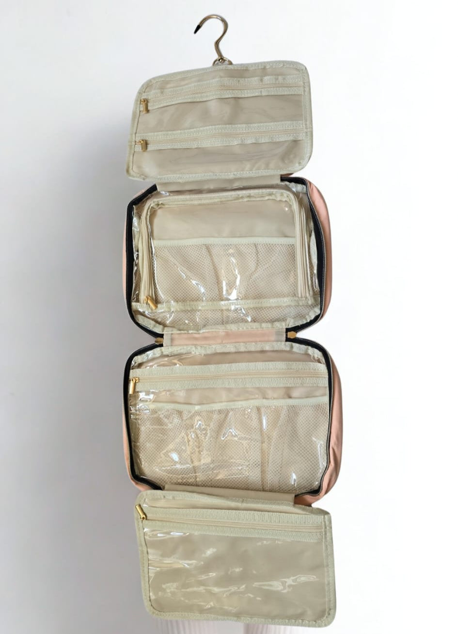 Toilettas Uitklapbaar Met Print - Zalmkleur (20 x 25 cm)