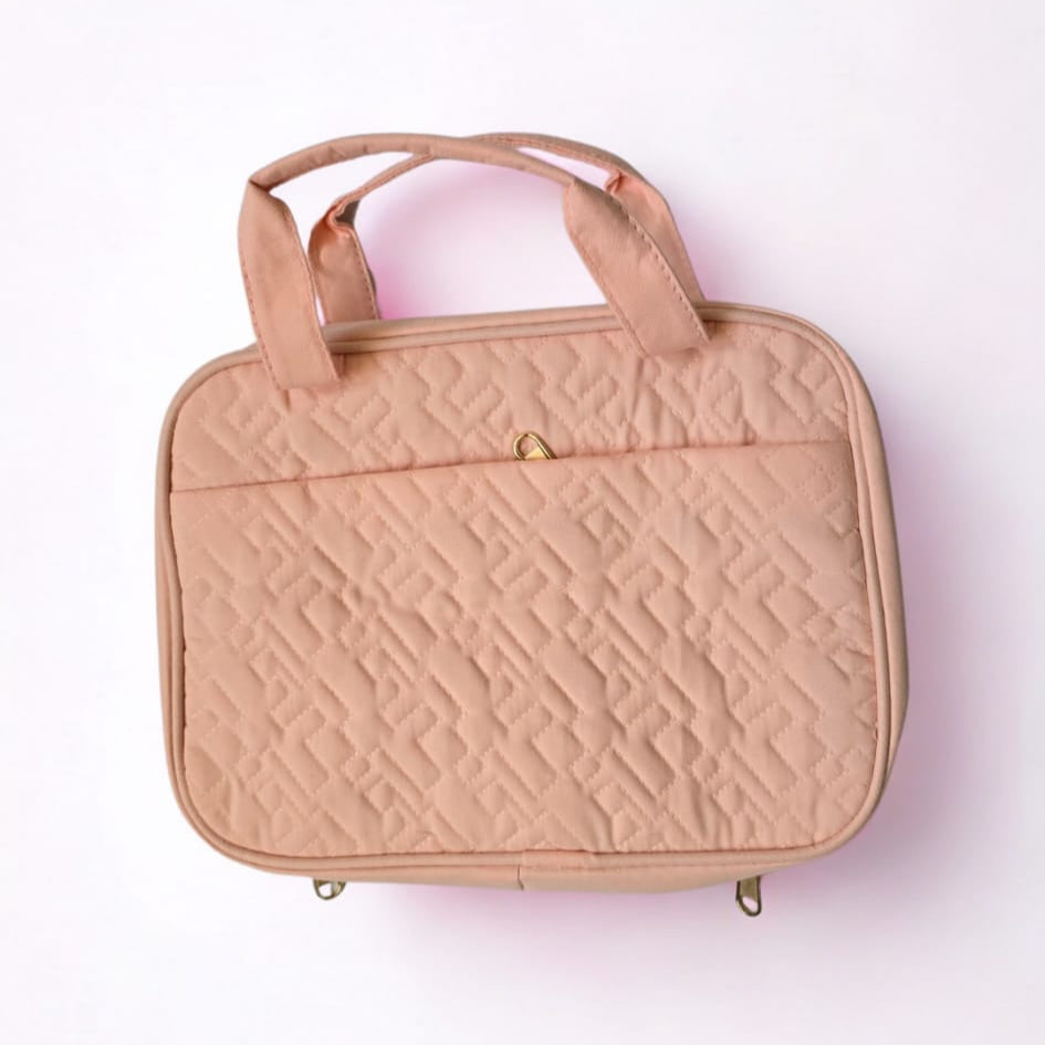 Toilettas Uitklapbaar Met Print - Zalmkleur (20 x 25 cm)