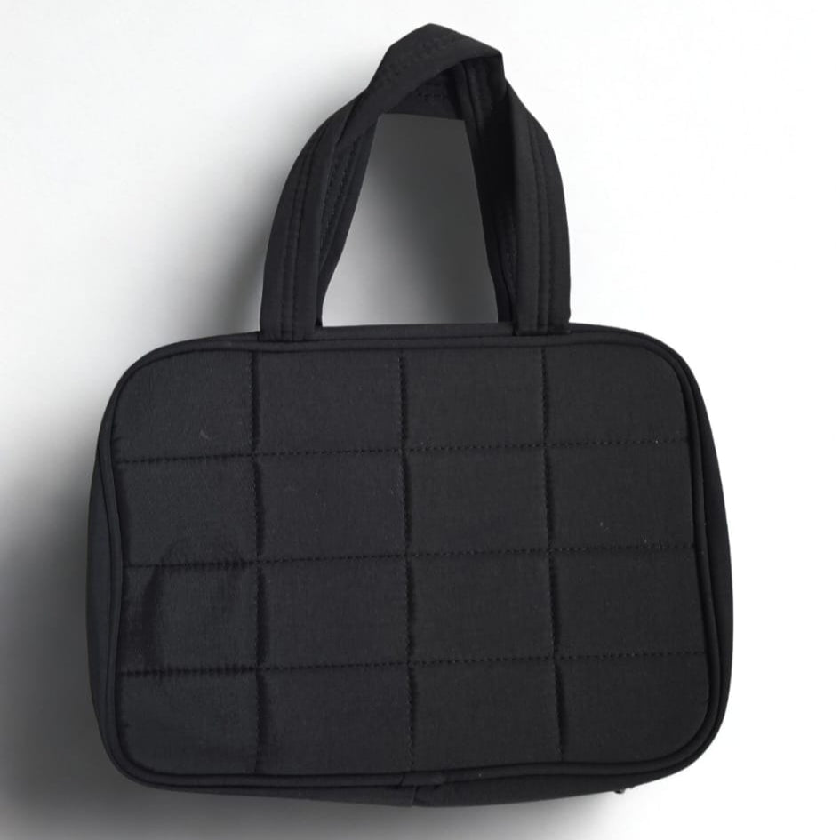 Toilettas De Luxe Uitklapbaar Klein & Compact 22,5x20cm - Zwart