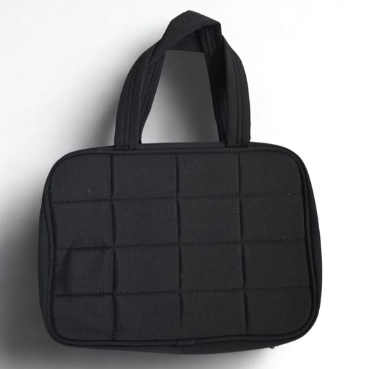 Toilettas De Luxe Uitklapbaar Klein & Compact 22,5x20cm - Zwart